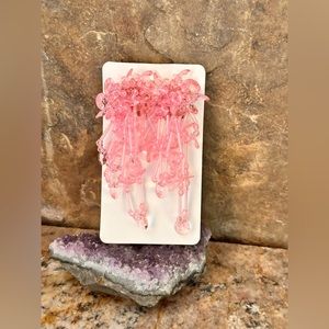 Pink Beaded Dangle Earrings